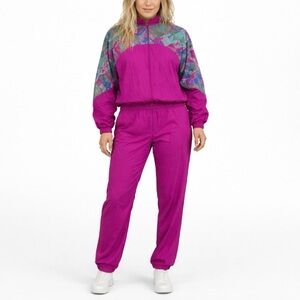 Sergio Tacchini Vintage 90s Track Suit Set Bomber Jacket Pink Size 10